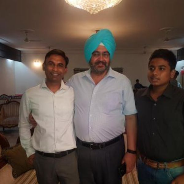 Captain Akhilesh Saxena with chief of air staff